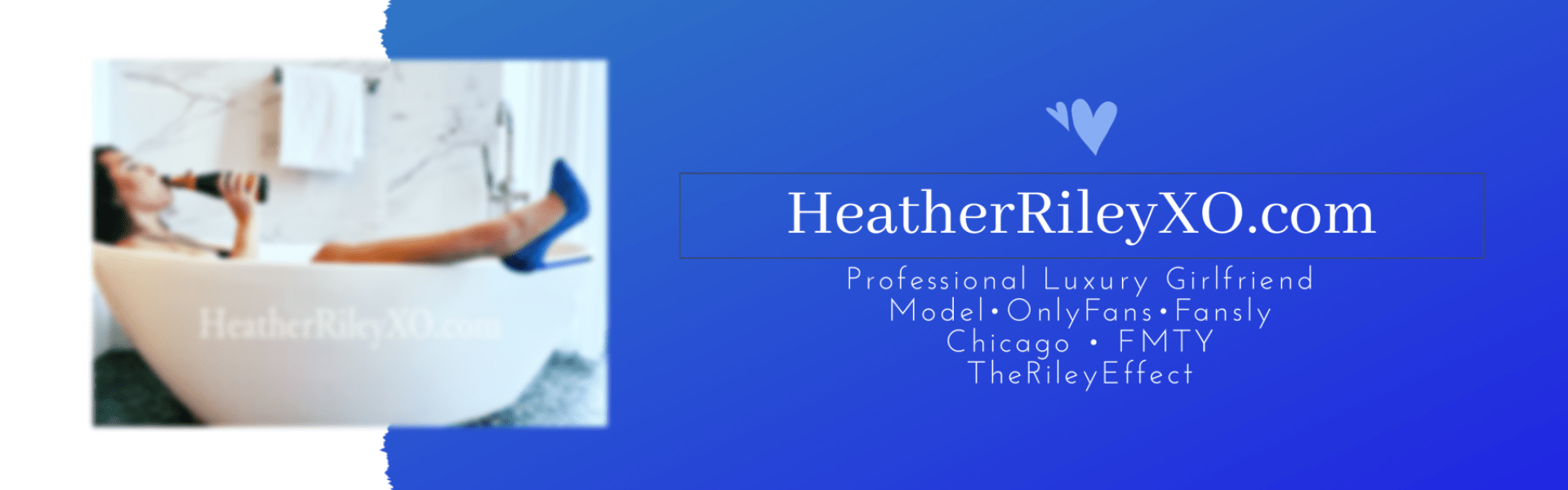 Billboard for HeatherRileyXO Chicago, Illinois Escort, Pornstar, BDSM, DUO, Couple, Verified Adult Service Provider, Companion in United States