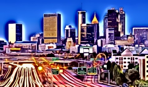 Atlanta street escorts at night.