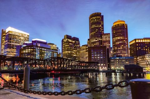 Boston escort guide cover featuring the city skyline