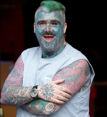 Tattooed man blocked by age verification