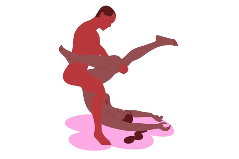 Couple demonstrating sex positions for calorie burn