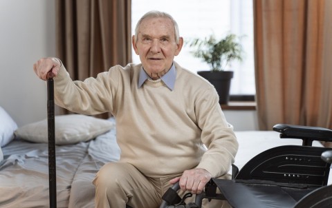 Senior man awaiting escort for companionship