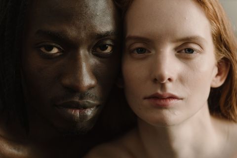 Couple escort duo sharing intimate chemistry together.