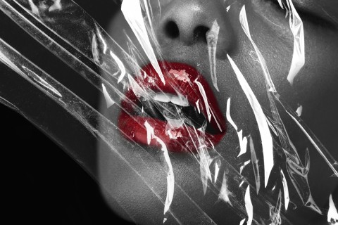 Couple exploring kinky sex with silk blindfold and trust