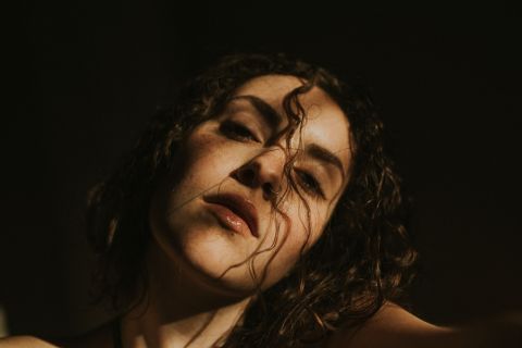 Woman reaching powerful Giga Orgasm through stimulation.