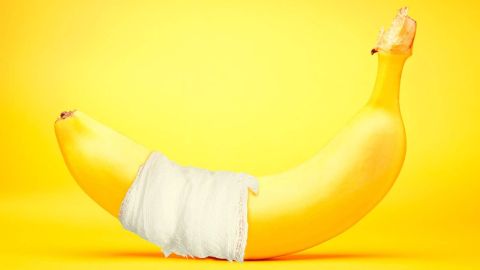 Broken banana symbolizing penile fracture injury