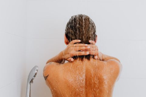 Escort showering to reset between client bookings.