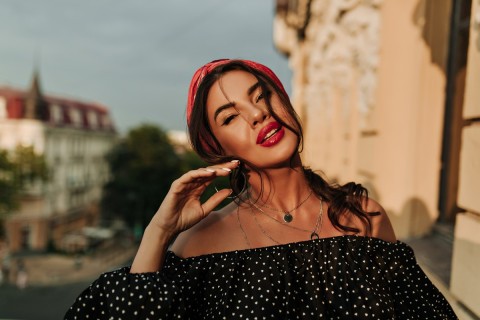 Elegant Spanish escort in luxury city setting