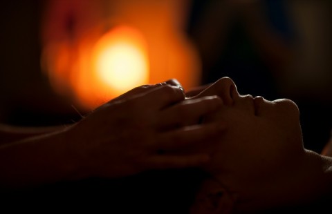 Tantric massage relaxing intimate connection scene