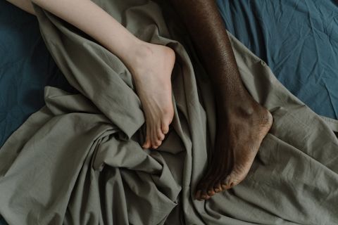 Escort helping client relax after difficult session