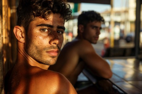 Confident male escort