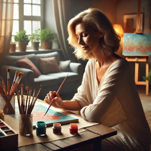 Escort using art for relaxation