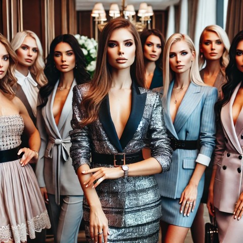 Elegant escort in stylish attire.