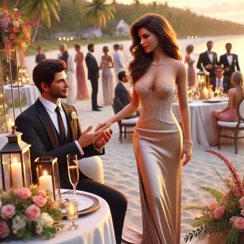 Luxury escort at a destination wedding event.