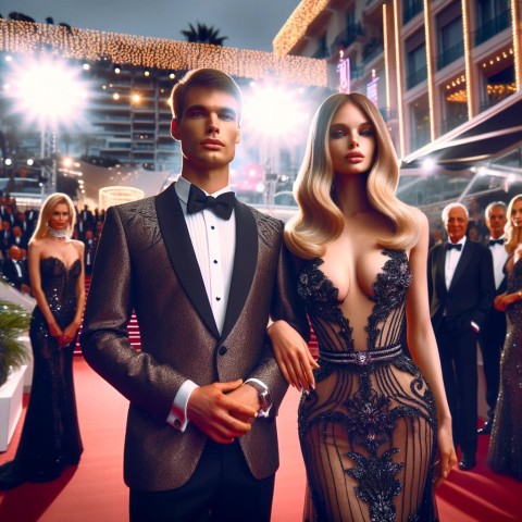 High-end escort with client in Cannes