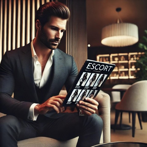 Man selecting an escort for a booking.
