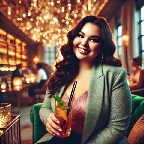 Escort sipping drink, staying composed