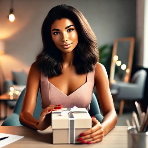 Escort receiving a thoughtful client gift.
