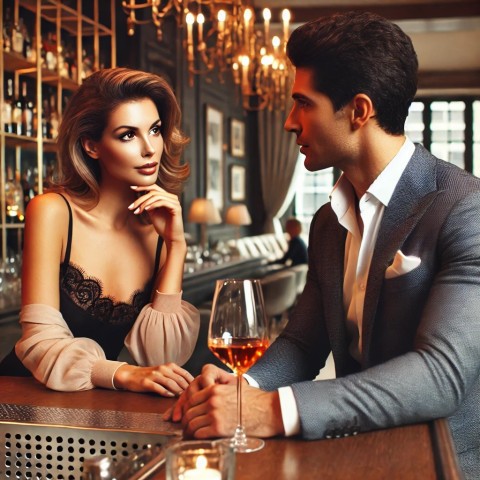Escort using body language for seduction.