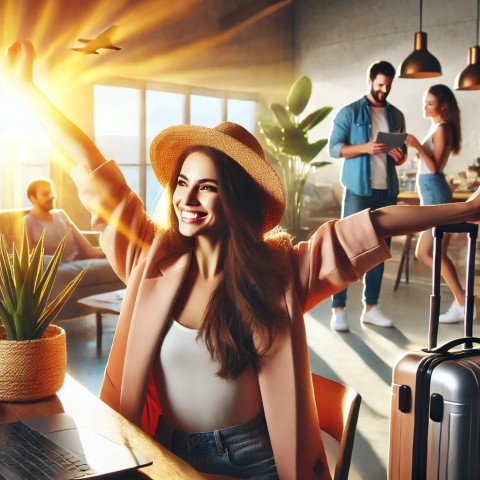 Happy single woman enjoying freedom