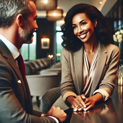 Confident escort making a positive first impression