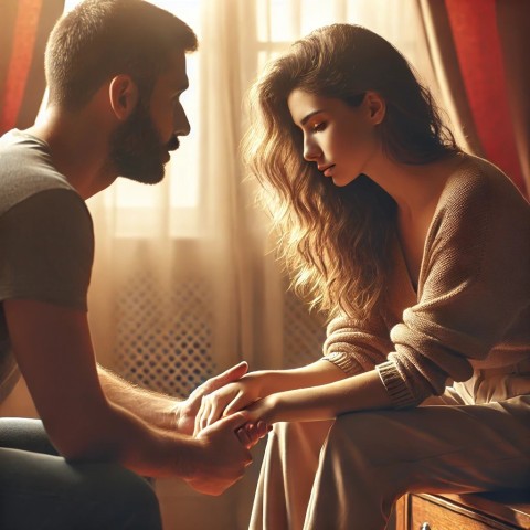 Woman facing sexual anxiety with partner