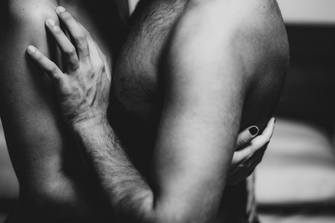 Couple achieving sexual surrender without substances.