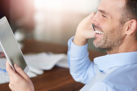 Person browsing profiles of sex workers online.