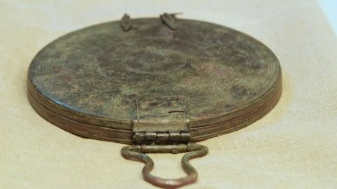 Ancient Greek bronze mirror discovered in a 2300-year-old Jerusalem tomb proving the world's first prostitute was a Greek escort