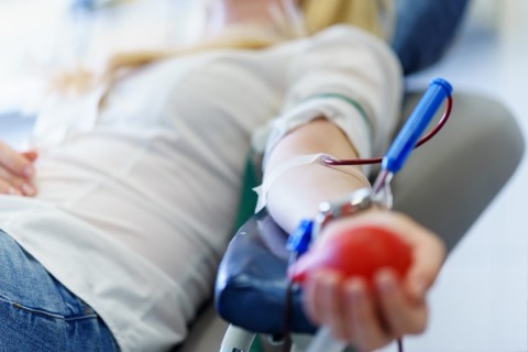 Diverse people including LGBTQIA+ and sex workers surrounding a plasma bag, symbolizing ACT’s removal of plasma donation bans for inclusivity and safety.