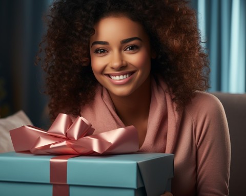 Smiling Escort Receiving Gift