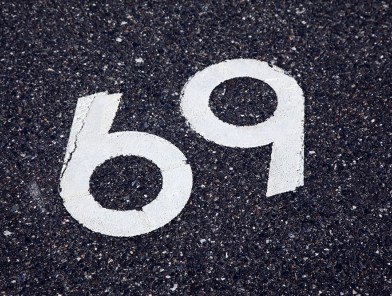 Silhouette of two people in 69 position