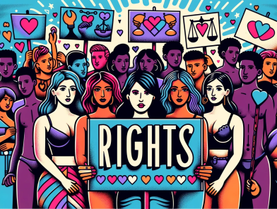 A protest sign advocating for sex workers' rights and dignity.