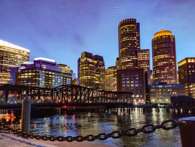 Boston escort guide cover featuring the city skyline