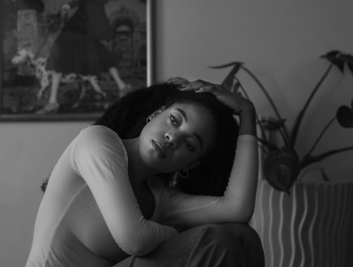 stressed escort woman taking a break