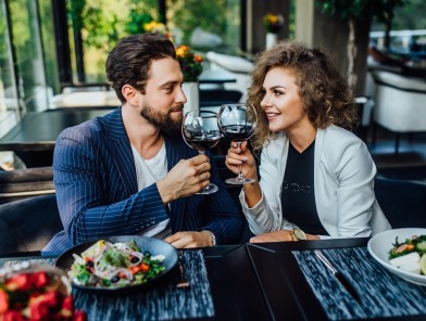Escort engaging female client professionally