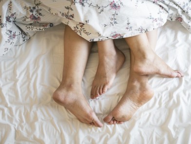 Couple experiencing penis captivus situation