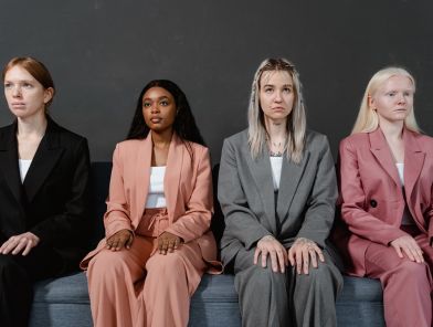 Sex worker facing burnout barriers in mirror reflection