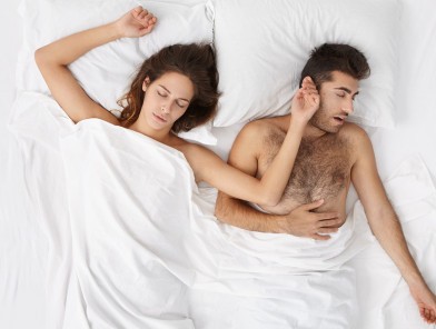 Couple struggling with sexsomnia disorder