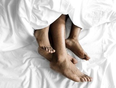 Couple embracing, sober orgasms intimacy