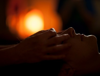 Tantric massage relaxing intimate connection scene