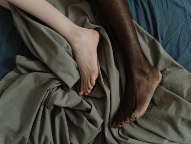 Escort helping client relax after difficult session