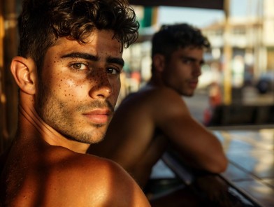 Confident male escort