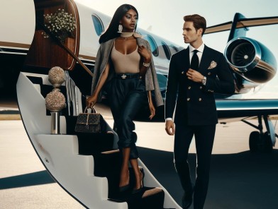 legant escort enjoying a luxurious lifestyle.