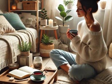 Escort practicing self-care and mindfulness