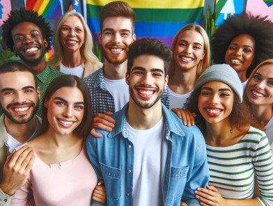 LGBTQ+ friendly escort welcoming client.