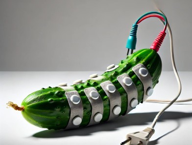 Electro-stimulation device on skin.