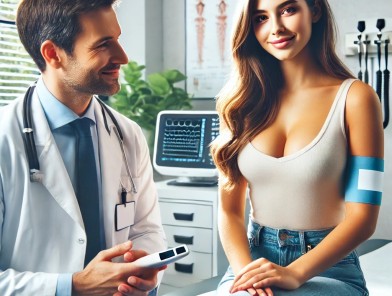 Escort at a medical check-up.