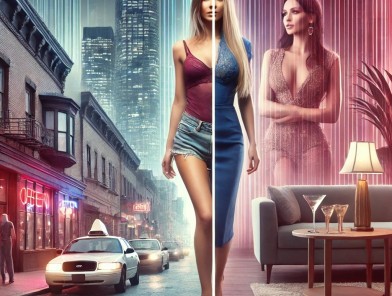 Luxury escort in an upscale setting.