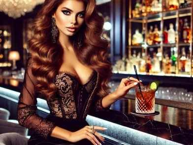 Escort blending into upscale restaurant setting.